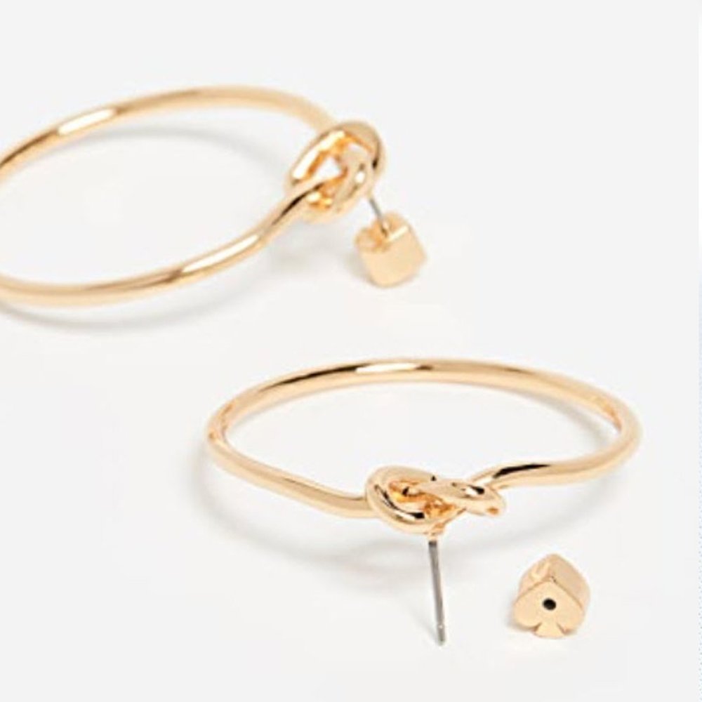 kate spade Loves Me Knot Gold Hoop Earrings - Picture 5 of 6
